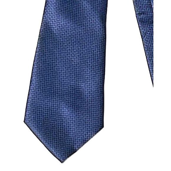 Adulove Blue Textured Embroidered Geometric Tie - Picture 1 of 4